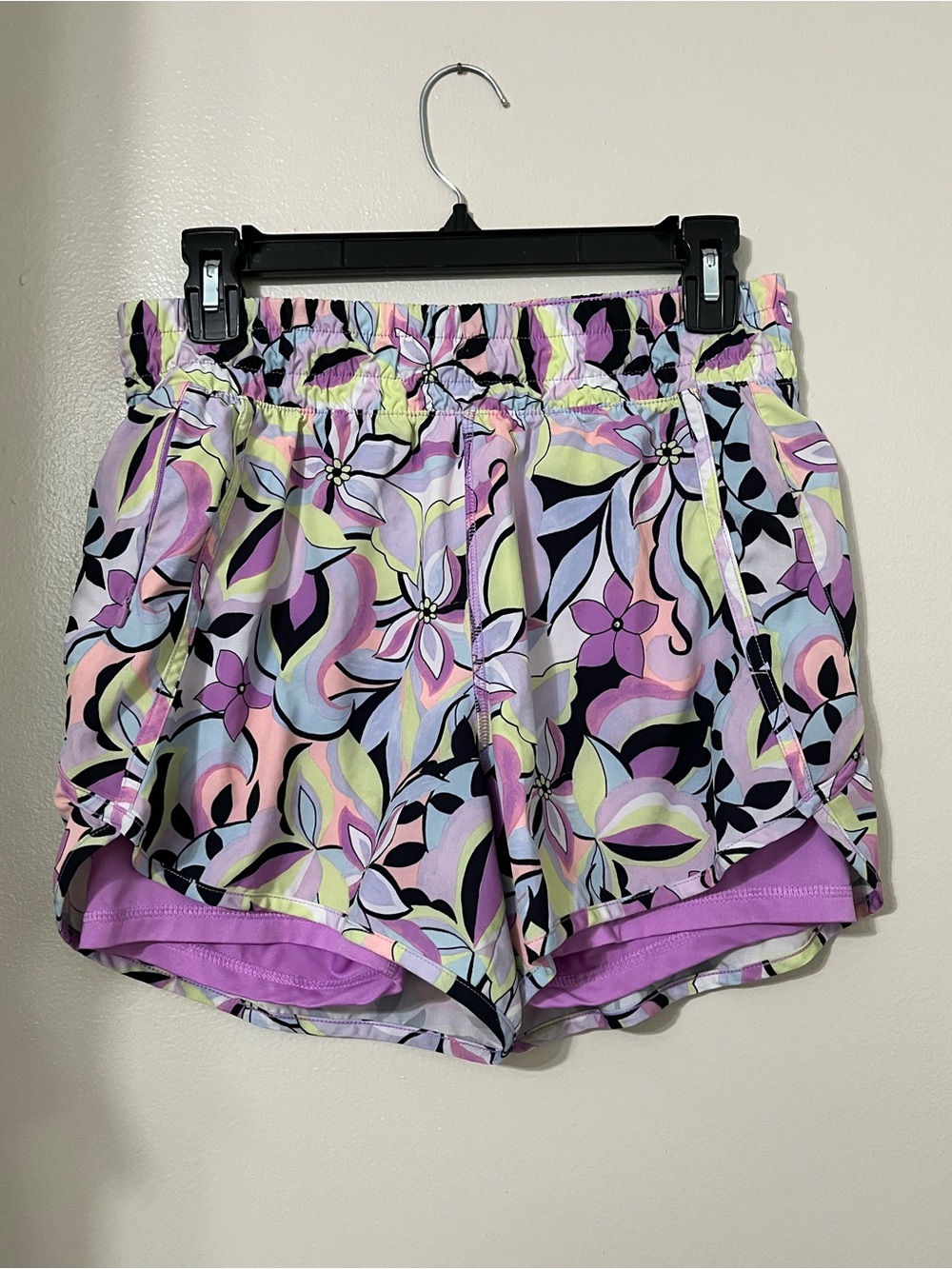 Avia | Floral Abstract Athletic Shorts with Bulit-in Spandex